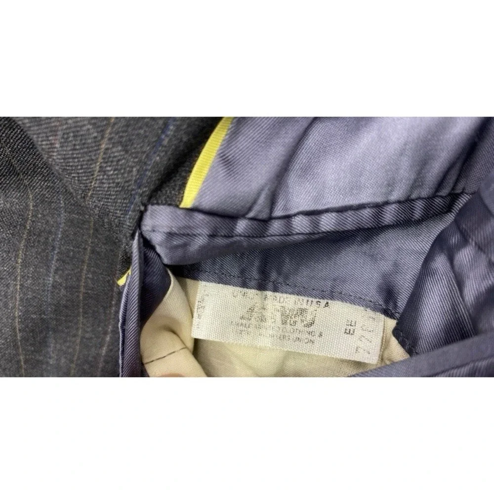 Austin Reed Pinstripe Blazer Men Size 46L Charcoal Grey Wool Blend Two Button